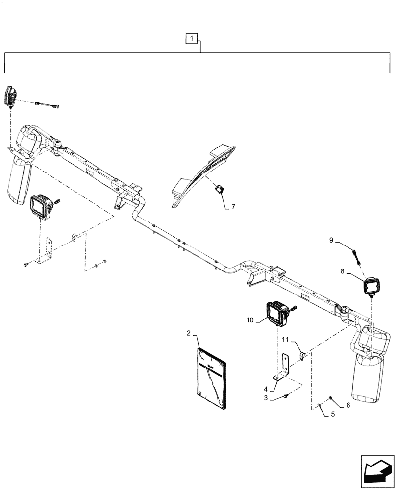 Схема запчастей Case IH 7140 - (88.100.55[07]) - DIA KIT, LED DISTANCE LIGHTING, SQUARE HOUSING (88) - ACCESSORIES