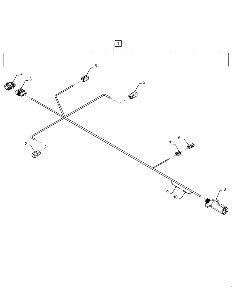Схема запчастей Case IH 1255 - (55.100.DP[03]) - FRONT FOLD TRAILER, HARNESS (55) - ELECTRICAL SYSTEMS