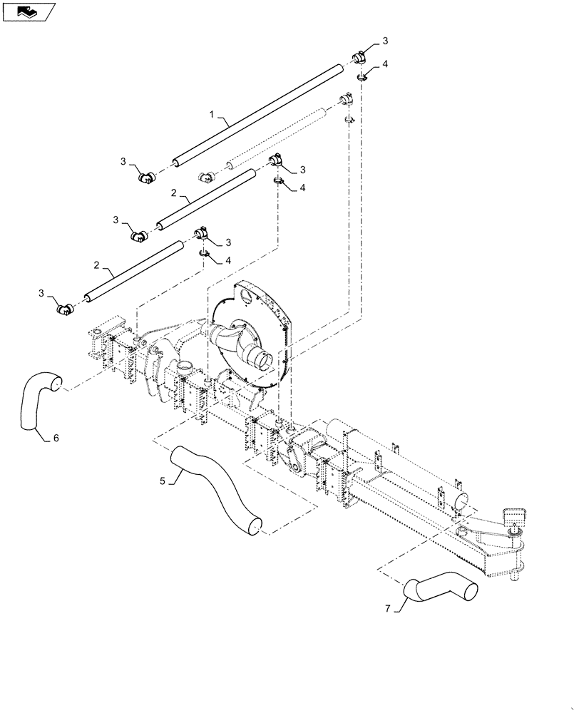 Схема запчастей Case IH 1255 - (79.103.AA[02]) - VACUUM DELIVERY HOSES LEFT FOR 12 ROW (79) - PLANTING