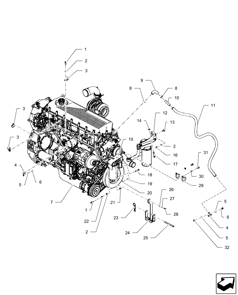 Схема запчастей Case IH A8800 - (10.001.AD[01]) - ENGINE MY16 (10) - ENGINE