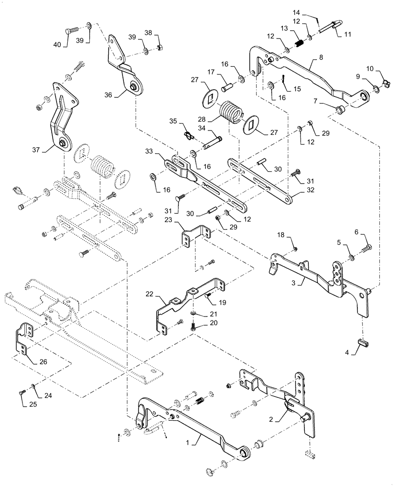 Схема запчастей Case IH MW266S - (58.910.AA[04]) - VAR - 717966246, 717966256 - MOWER DECK MOUNTING PARTS, 66" ECONOMY (58) - ATTACHMENTS/HEADERS