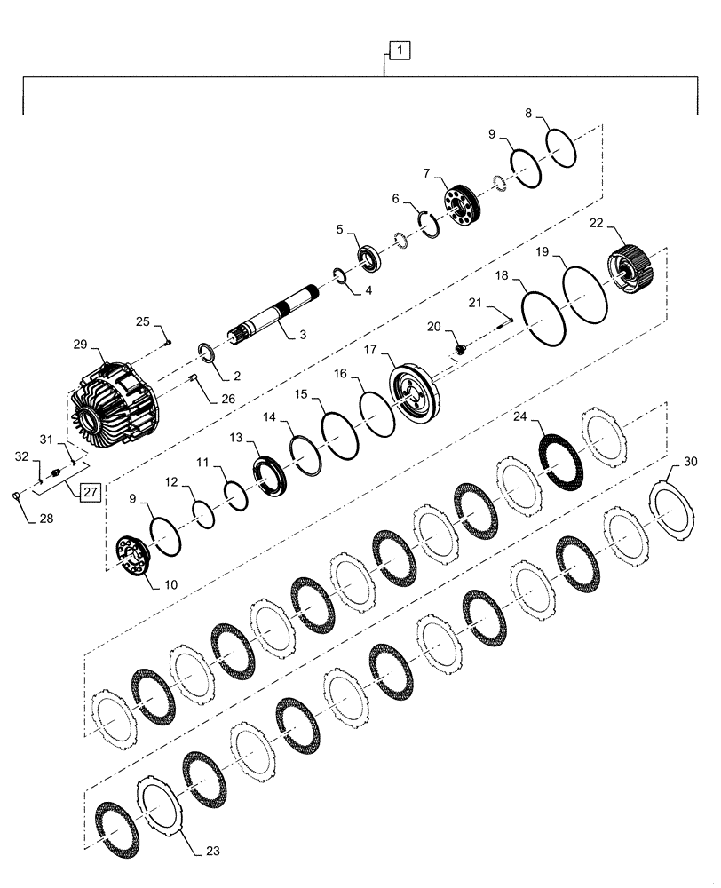 Схема запчастей Case IH 5088 - (33.220.AK) - BRAKE ASSY. (33) - BRAKES & CONTROLS
