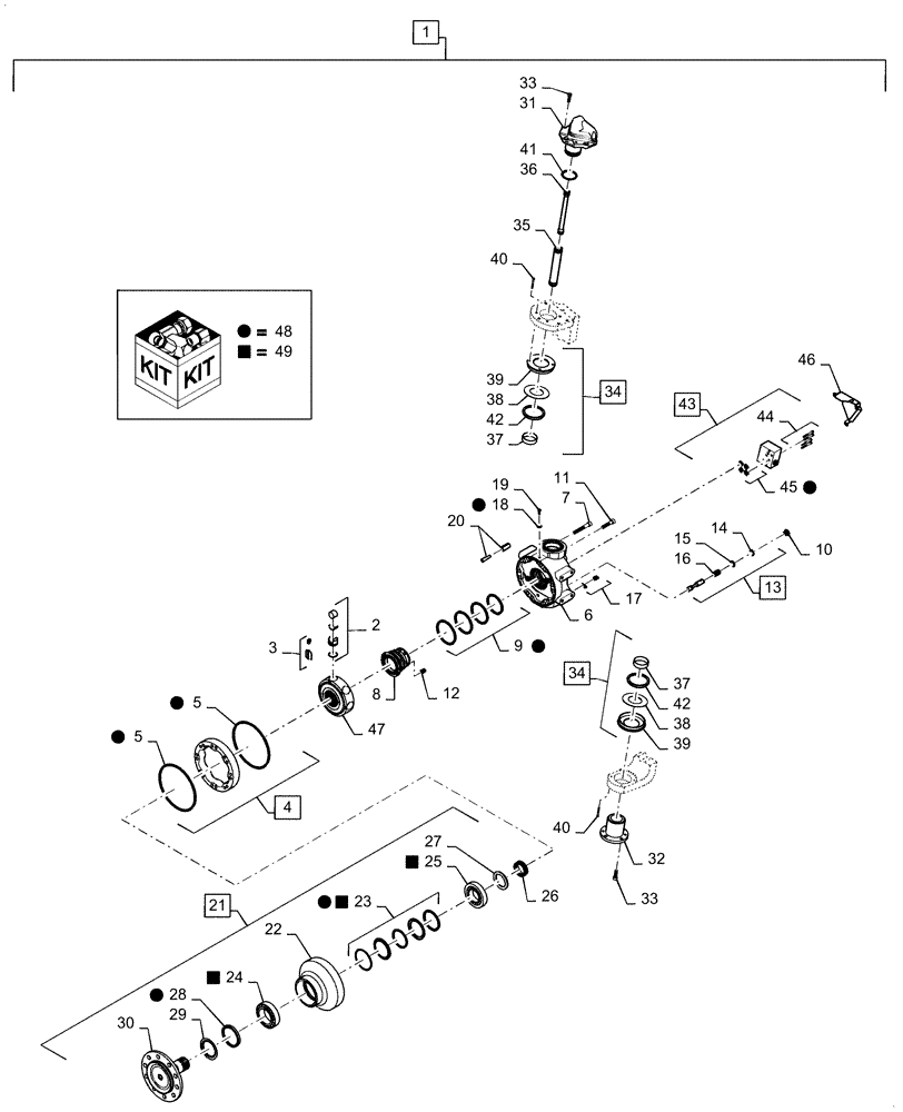 Схема запчастей Case IH 5088 - (27.450.AL[02]) - VAR - 722475 - MOTOR, REAR AXLE ASSY, RH (27) - REAR AXLE SYSTEM