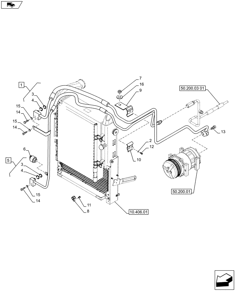 Схема запчастей Case IH PUMA 145 - (50.200.02[01B]) - AIR CONDITIONING - LINES - RECEIVER-DRYER - D7381 (50) - CAB CLIMATE CONTROL