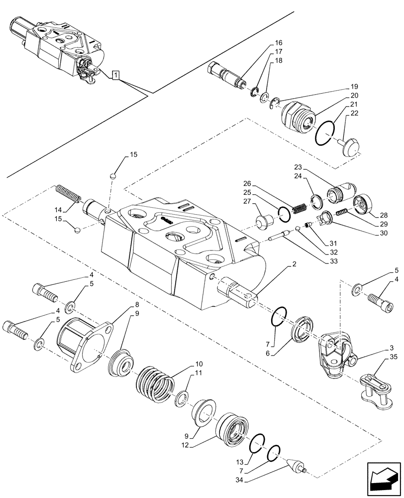 Схема запчастей Case IH FARMALL 80N - (35.204.290) - VAR - 341794, 759023, 759024 - 3 REMOTE CONTROL VALVES, COMPONENTS (35) - HYDRAULIC SYSTEMS