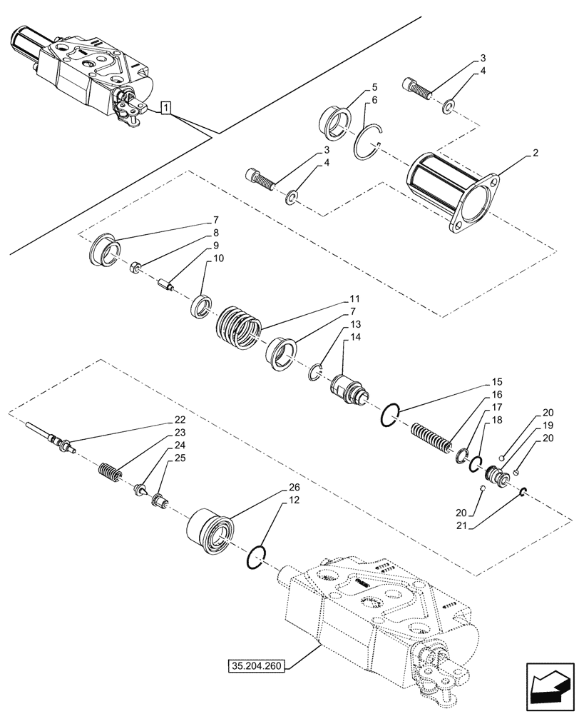 Схема запчастей Case IH FARMALL 110V - (35.204.270) - VAR - 341794, 759023, 759024 - 3 REMOTE CONTROL VALVES, COMPONENTS (35) - HYDRAULIC SYSTEMS