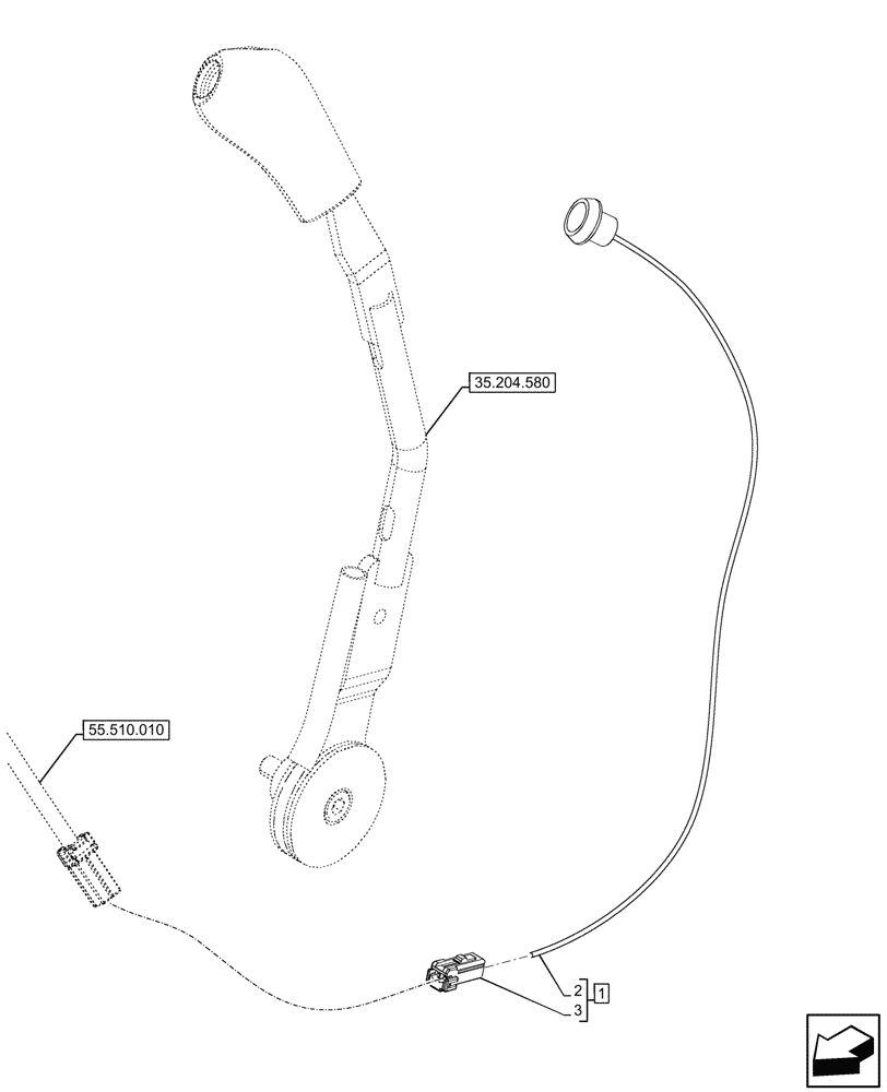 Схема запчастей Case IH FARMALL 80V - (55.035.100) - VAR - 759024 - REMOTE CONTROL VALVE, W/ DIVERTER, SWITCH, W/O CAB (55) - ELECTRICAL SYSTEMS