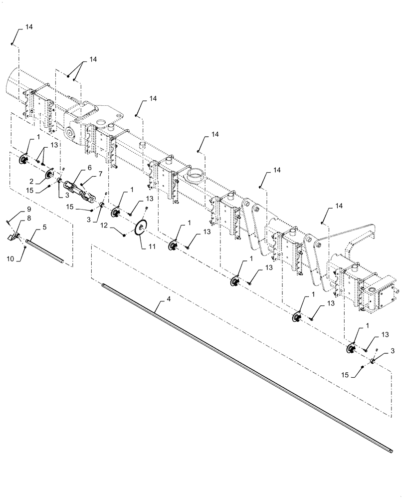 Схема запчастей Case IH 1255 - (61.901.AI[05]) - SEED METER, CHAIN DRIVEN SHAFT, OUTER RIGHT FOR 16 ROW (61) - METERING SYSTEM