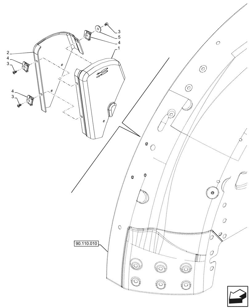 Схема запчастей Case IH FARMALL 80N - (90.110.260) - VAR - 341794, 759022, 759023, 759024 - REMOTE CONTROL VALVES, LEVER, TRIM, W/O CAB (90) - PLATFORM, CAB, BODYWORK AND DECALS