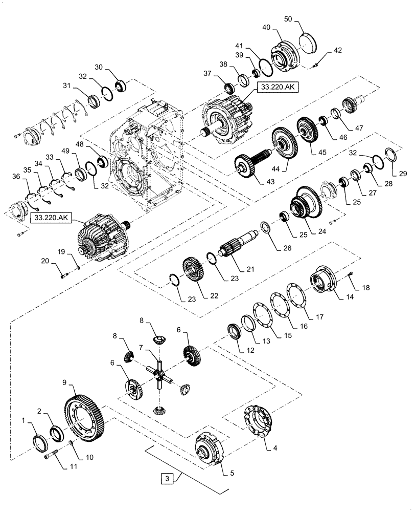 Схема запчастей Case IH 5088 - (21.114.AL[02]) - TRANSMISSION, INTERNAL (21) - TRANSMISSION