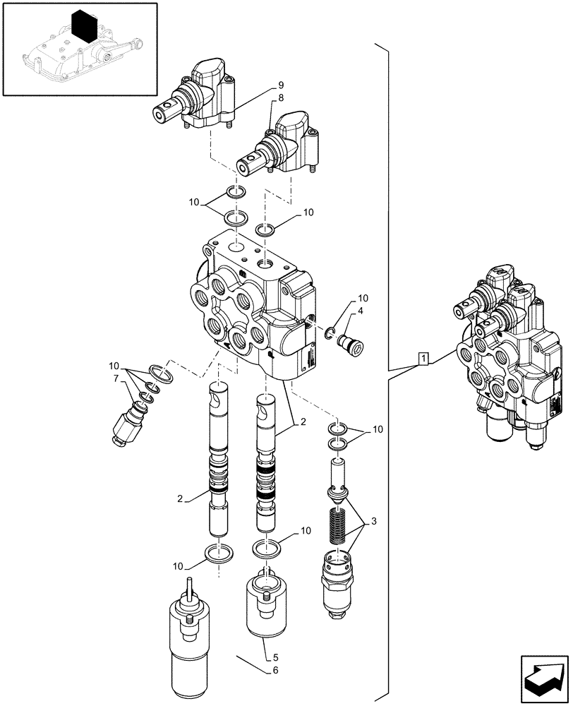 Схема запчастей Case IH JX95 - (1.82.7/01D) - 2 CONTROL VALVES (1 S/D + 1 DOUBLE ACTING W/FLOAT W/KICK OUT) - BREAKDOWN (07) - HYDRAULIC SYSTEM