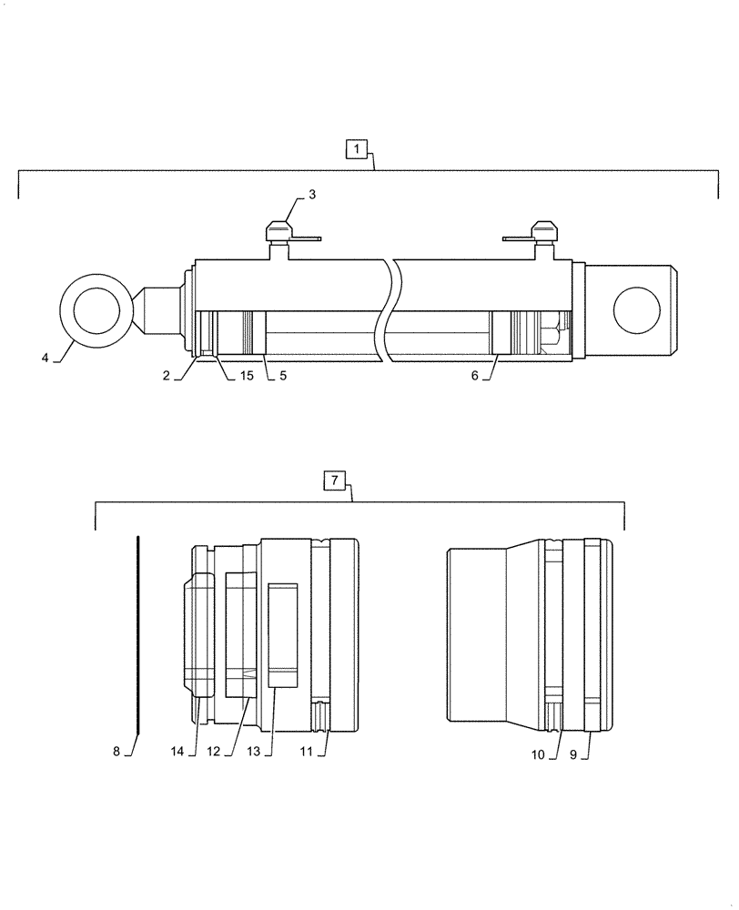Схема запчастей Case IH L545 - (35.701.CB[01]) - LOADER BOOM HYDRAULIC CYLINDER (35) - HYDRAULIC SYSTEMS