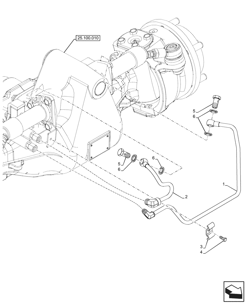 Схема запчастей Case IH FARMALL 90V - (41.216.030) - VAR - 744473 - 4WD FRONT AXLE, W/ ELECTROHYDRAULIC DIFFERENTIAL LOCK, STEERING CYLINDER, HYDR LINES (41) - STEERING