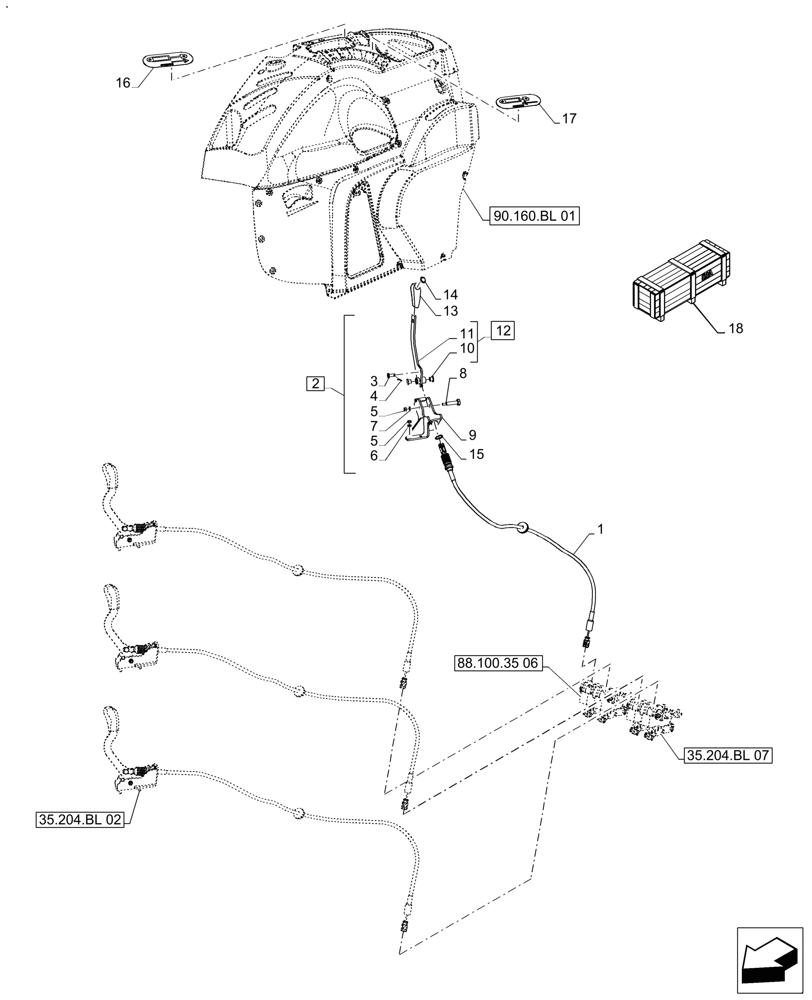 Схема запчастей Case IH FARMALL 120A - (88.100.35[07]) - VAR - 718165 - DIA KIT, FROM 3 DELUXE VALVES TO 4, CAB (88) - ACCESSORIES