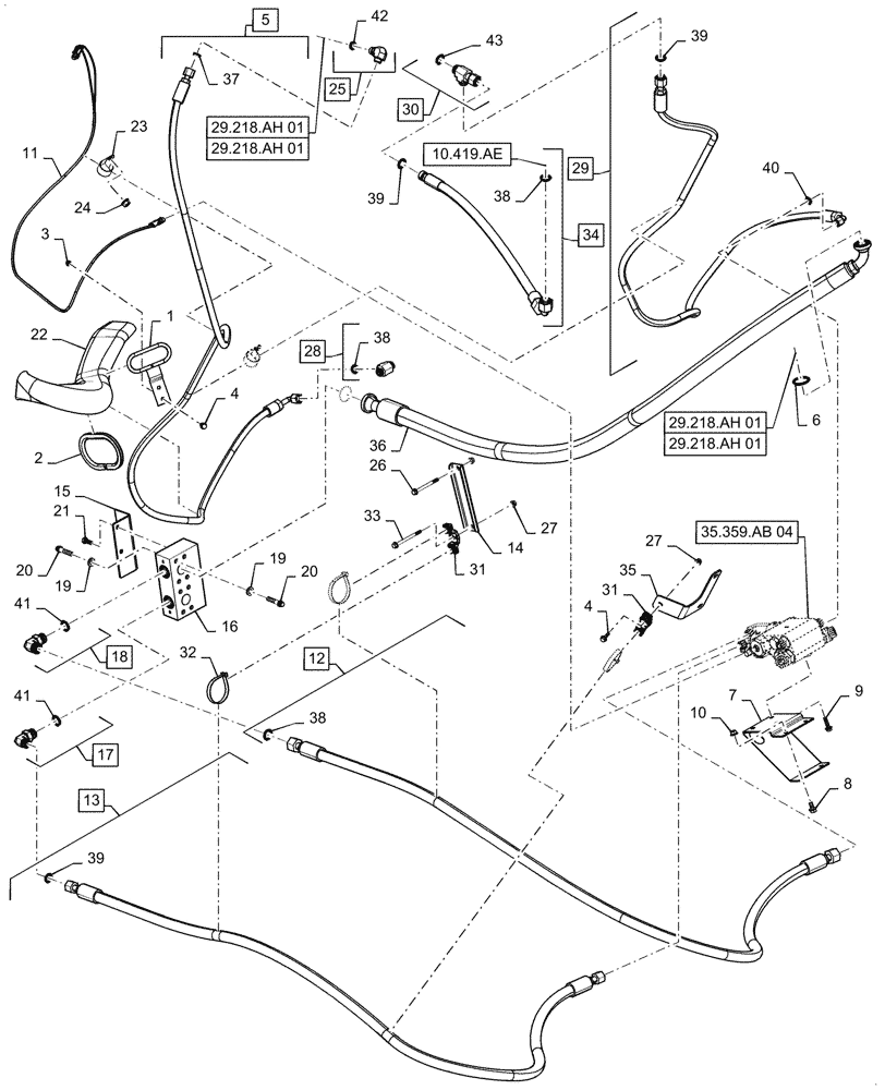 Схема запчастей Case IH 5088 - (29.300.AP[03]) - VAR - 722475 - HYDRAULIC SYSTEM, REAR AXLE (29) - HYDROSTATIC DRIVE