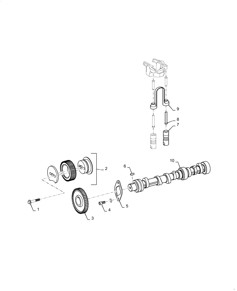 Схема запчастей Case IH FARMALL 45C - (10.106.AA[01]) - CAMSHAFT (10) - ENGINE