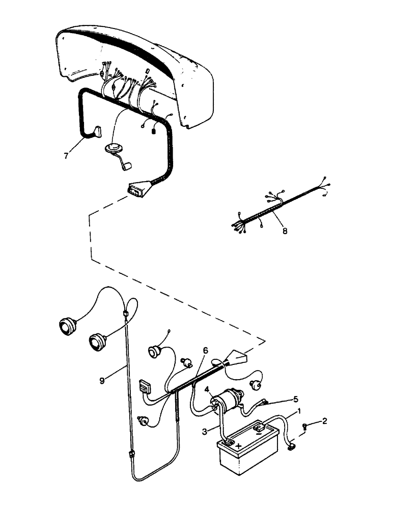 Схема запчастей Case IH 996 - (M28) - ELECTRICAL EQUIPMENT, ELECTRICAL WIRING, STARTING AND HEADLAMPS 990 995 & 996 TRACTORS, A AND AFTER (06) - ELECTRICAL SYSTEMS