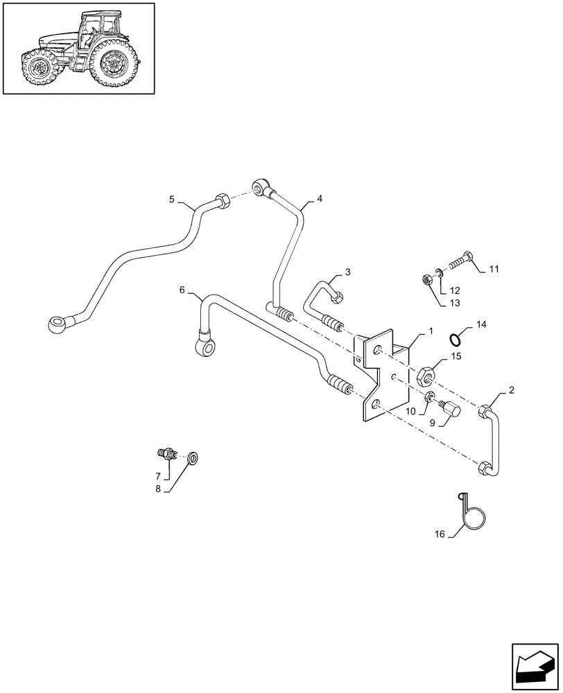 Схема запчастей Case IH JX75 - (1.82.7/05) - (VAR.306) TWO FRONT CONTROL VALVES - PIPES (07) - HYDRAULIC SYSTEM