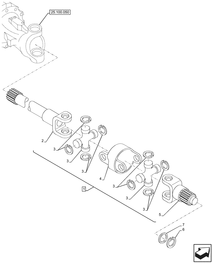 Схема запчастей Case IH FARMALL 80V - (25.108.090) - VAR - 336329 - 4WD FRONT AXLE, W/ ELECTROHYDRAULIC DIFFERENTIAL LOCK, W/ FRONT BRAKES, ARTICULATED SHAFT (25) - FRONT AXLE SYSTEM