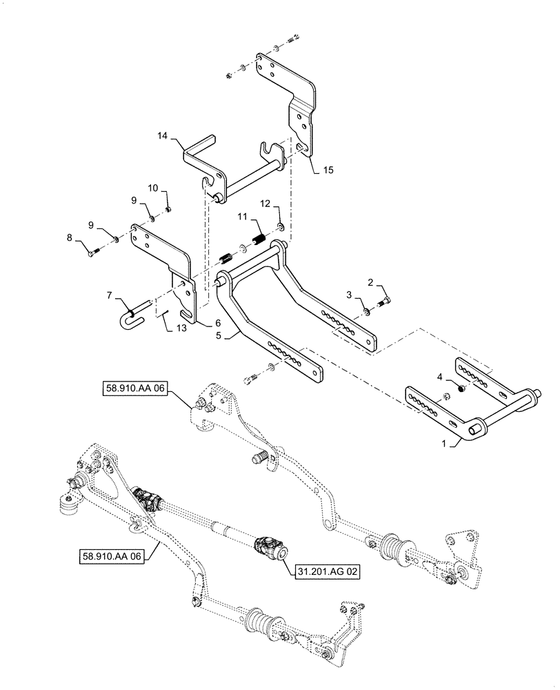 Схема запчастей Case IH MW272S - (58.910.AA[05]) - VAR - 717966216, 717966226 - MOWER DECK MOUNTING PARTS, 72", T4 (58) - ATTACHMENTS/HEADERS