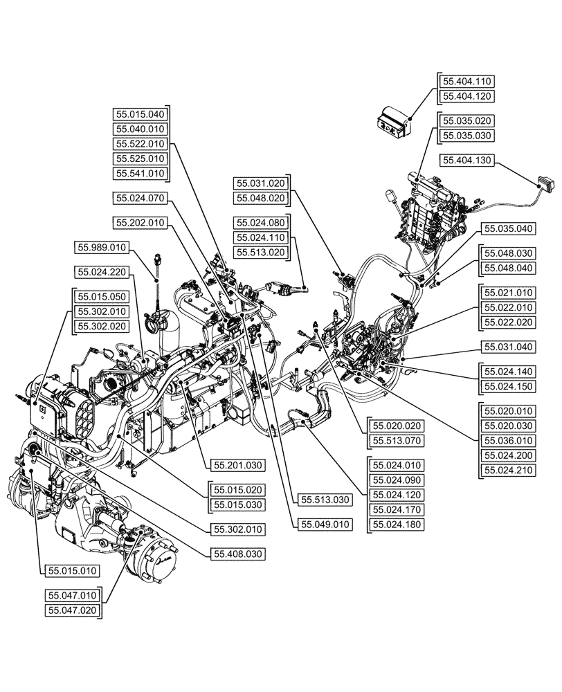 Схема запчастей Case IH FARMALL 90V - (55.000.00[01]) - SECTION INDEX - ELECTRICAL SYSTEMS (55) - ELECTRICAL SYSTEMS