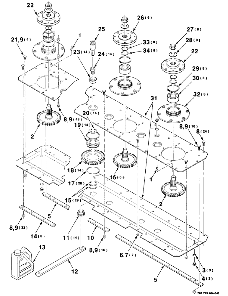 Схема запчастей Case IH 8315 - (3-04) - CUTTER BAR ASSEMBLY, 700713464 CUTTER BAR ASSEMBLY COMPLETE (09) - CHASSIS