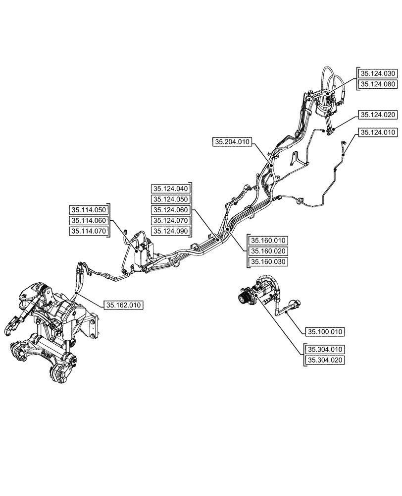 Схема запчастей Case IH FARMALL 90V - (35.000.00[03]) - SECTION INDEX - HYDRAULIC SYSTEMS (35) - HYDRAULIC SYSTEMS