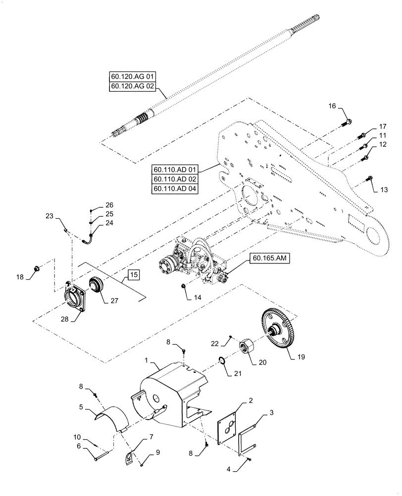 Схема запчастей Case IH 7088 - (60.165.AR) - FEEDER REVERSER (60) - PRODUCT FEEDING
