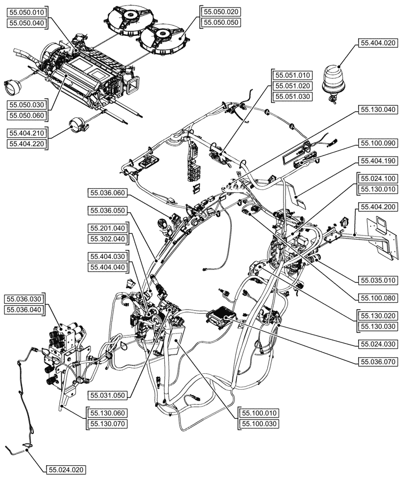 Схема запчастей Case IH FARMALL 110V - (55.000.00[03]) - SECTION INDEX - ELECTRICAL SYSTEMS (55) - ELECTRICAL SYSTEMS