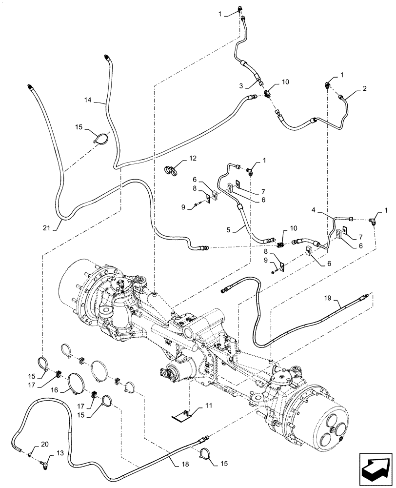 Схема запчастей Case IH MAGNUM 280 - (41.200.AT[05]) - STEERING SYSTEM, CL 5 NON-SUSPENDED WIDE AXLE, POWERSHIFT, MAGNUM 280, 310, 340, 3154 (41) - STEERING