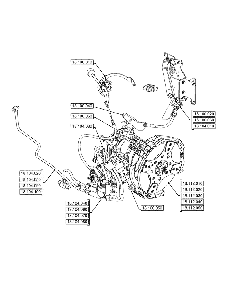 Схема запчастей Case IH FARMALL 90V - (18.000.00[01]) - SECTION INDEX - CLUTCH (18) - CLUTCH