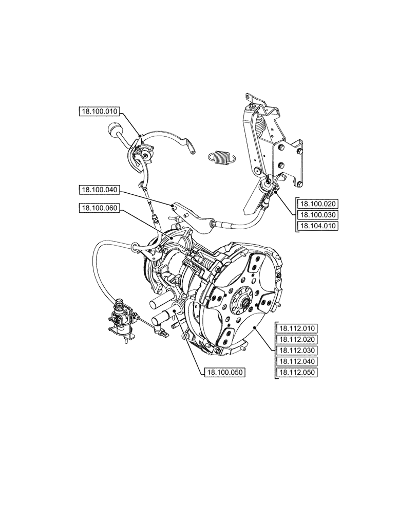 Схема запчастей Case IH FARMALL 80N - (18.000.00[04]) - SECTION INDEX - CLUTCH (18) - CLUTCH