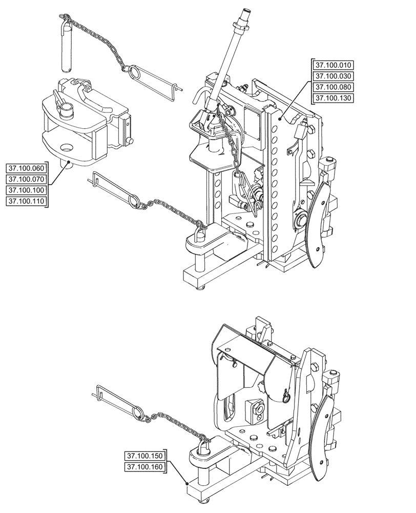 Схема запчастей Case IH FARMALL 80N - (37.000.00[05]) - SECTION INDEX - HITCHES, DRAWBARS AND IMPLEMENT COUPLINGS (37) - HITCHES, DRAWBARS & IMPLEMENT COUPLINGS