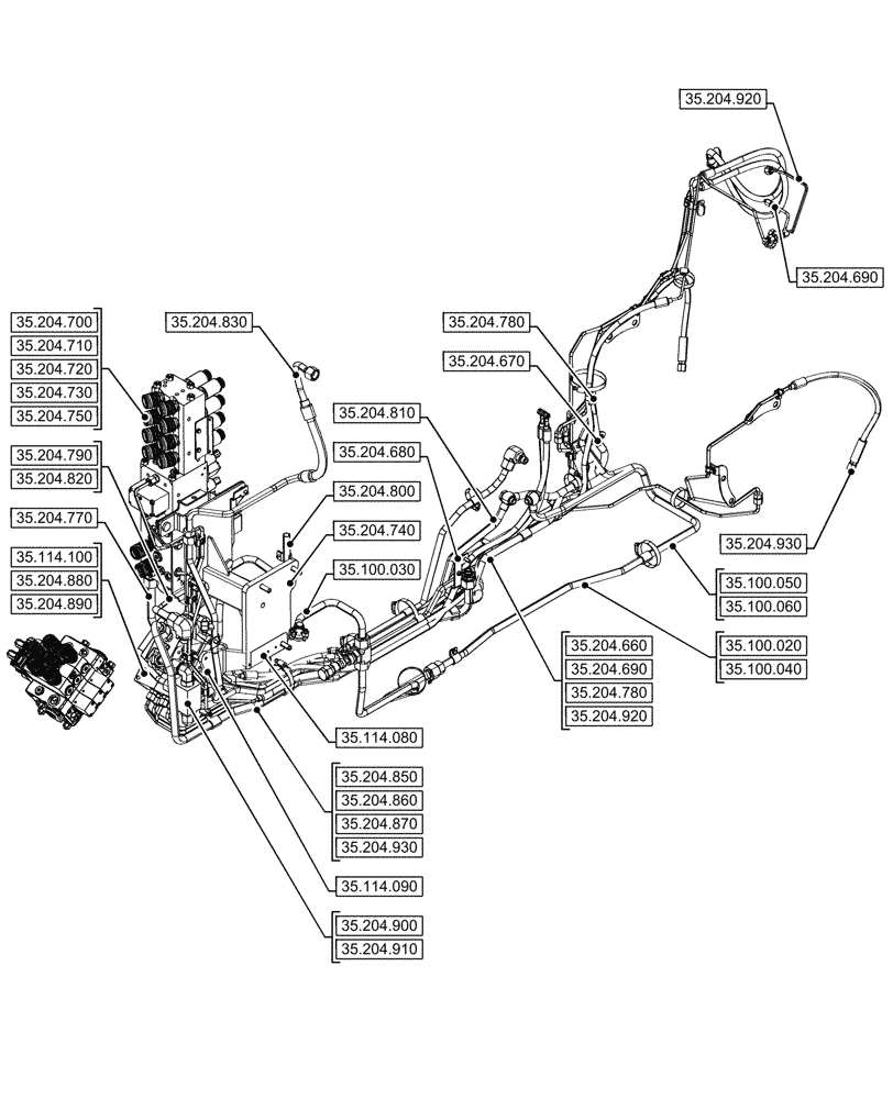 Схема запчастей Case IH FARMALL 110N - (35.000.00[04]) - SECTION INDEX - HYDRAULIC SYSTEMS (35) - HYDRAULIC SYSTEMS