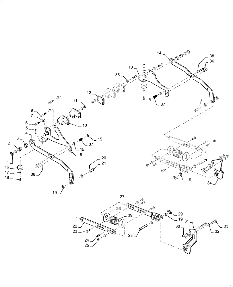 Схема запчастей Case IH MW272S - (58.910.AA[06]) - VAR - 717966216, 717966226 - MOWER DECK MOUNTING PARTS, 72", T4 (58) - ATTACHMENTS/HEADERS