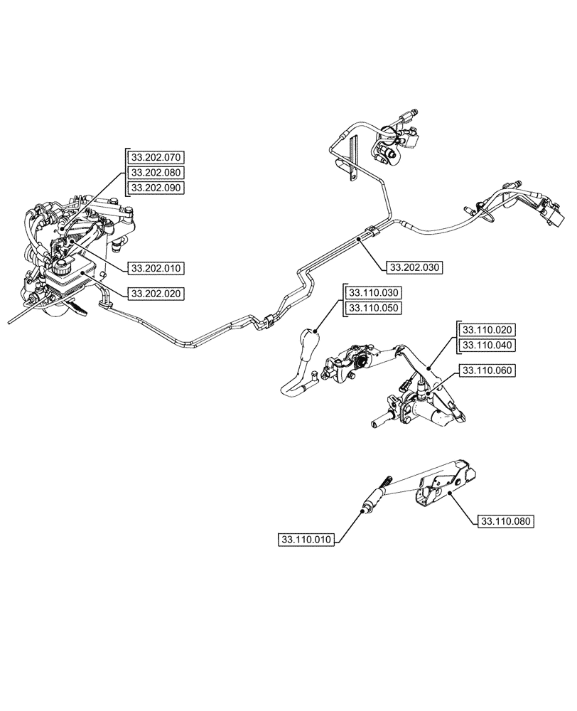 Схема запчастей Case IH FARMALL 110V - (33.000.00[02]) - SECTION INDEX - BRAKES & CONTROLS (33) - BRAKES & CONTROLS