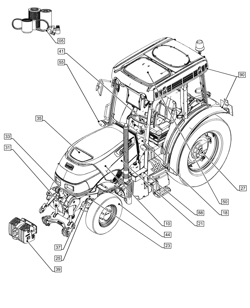 Схема запчастей Case IH FARMALL 110N - (00.000.00[03]) - PICTORIAL INDEX - MAIN SECTIONS (00) - GENERAL & PICTORIAL INDEX