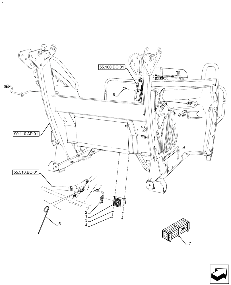 Схема запчастей Case IH FARMALL 120A - (88.100.55[04]) - VAR - 718160 - DIA KIT, BACKUP ALARM, W/O CAB (88) - ACCESSORIES