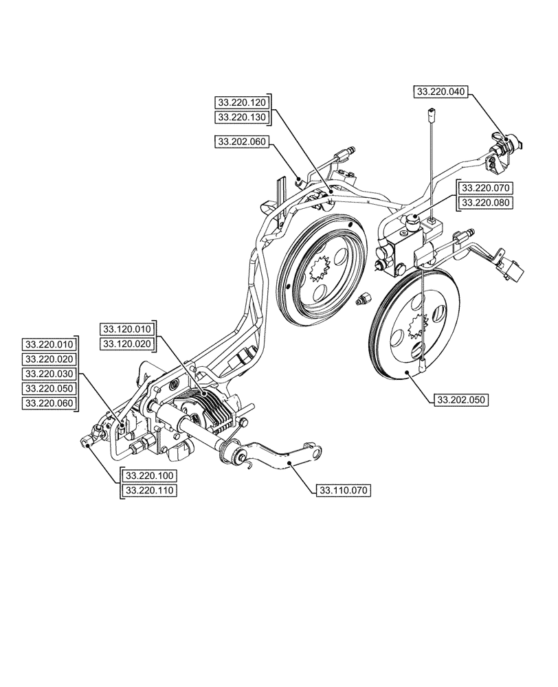 Схема запчастей Case IH FARMALL 80N - (33.000.00[03]) - SECTION INDEX - BRAKES & CONTROLS (33) - BRAKES & CONTROLS