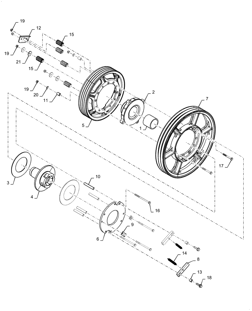 Схема запчастей Case IH 5088 - (60.150.AY[01]) - VAR - 425083, 425082, 425081, 425080, 425079 - FEEDER CONVEYOR CLUTCH, NON-STONE TRAP (60) - PRODUCT FEEDING