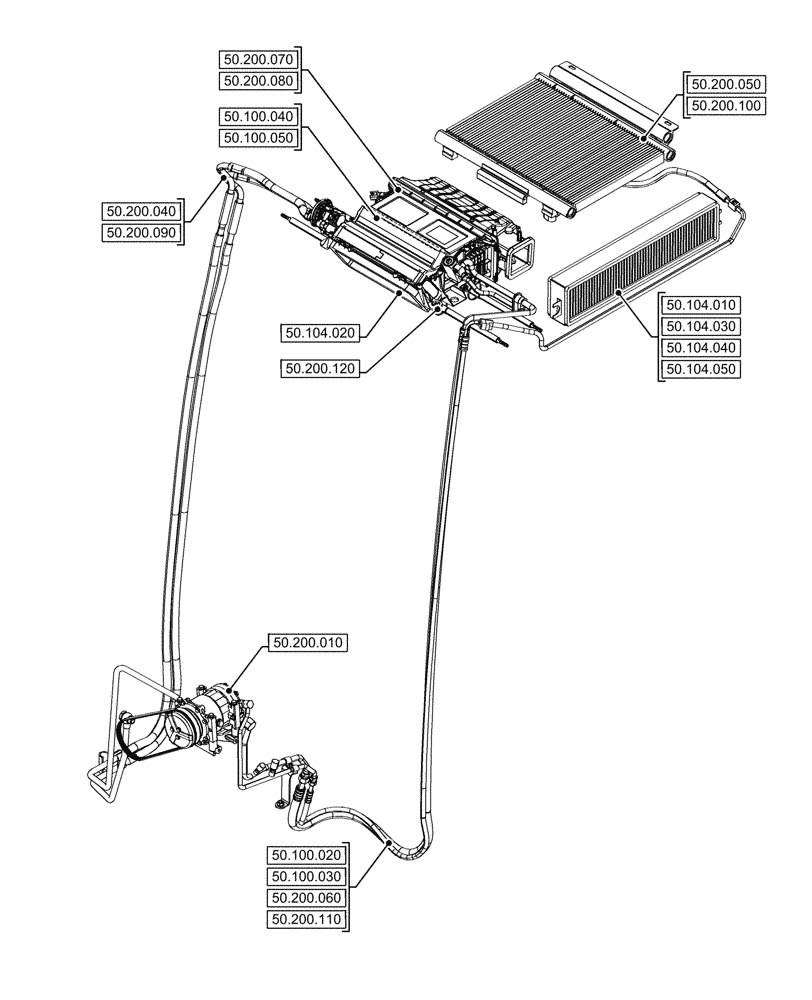 Схема запчастей Case IH FARMALL 110V - (50.000.00[02]) - SECTION INDEX - CAB CLIMATE CONTROL (50) - CAB CLIMATE CONTROL