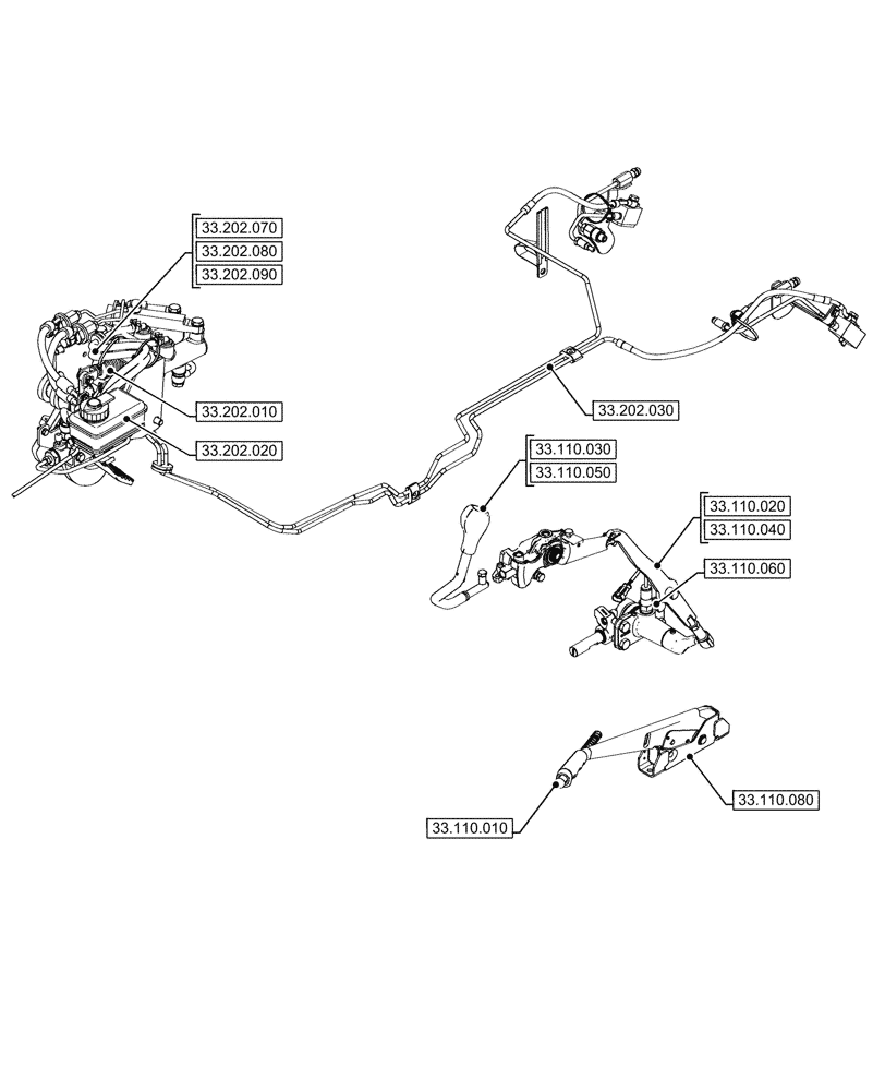 Схема запчастей Case IH FARMALL 80N - (33.000.00[04]) - SECTION INDEX - BRAKES & CONTROLS (33) - BRAKES & CONTROLS