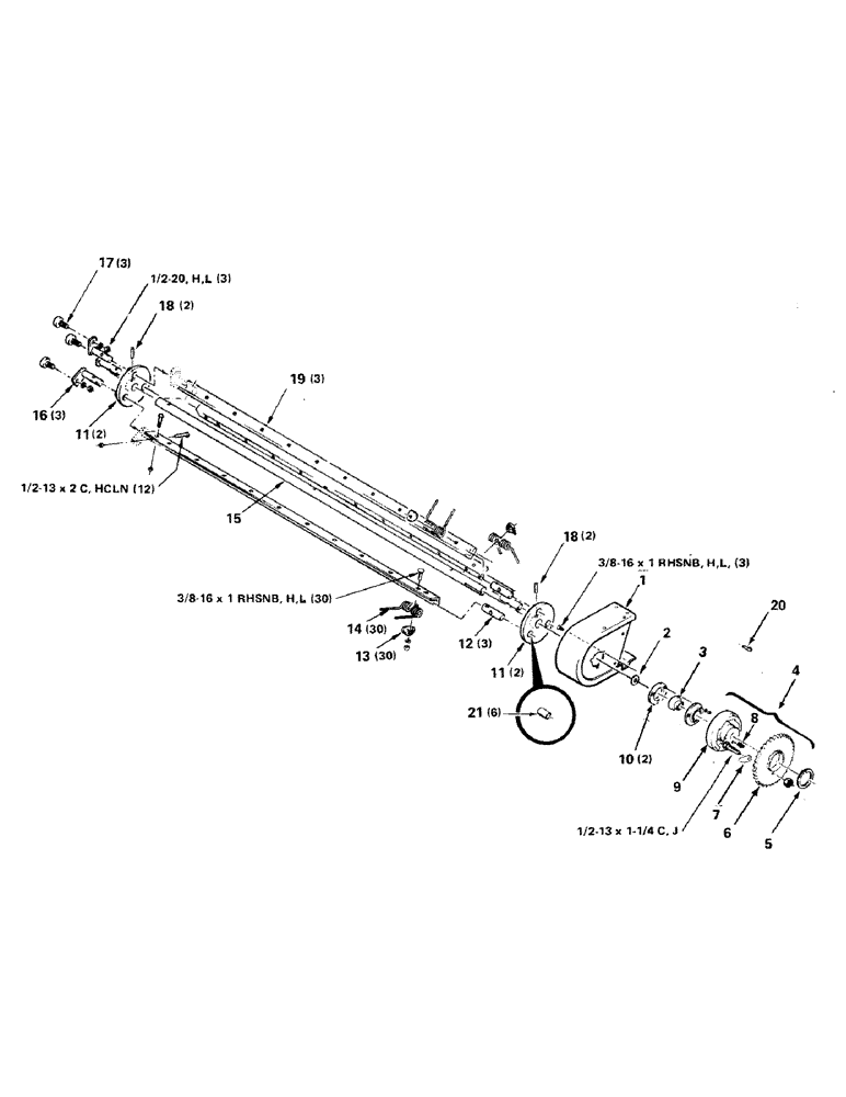 Схема запчастей Case IH 6 - (08) - PICKUP ASSEMBLY, TINE 