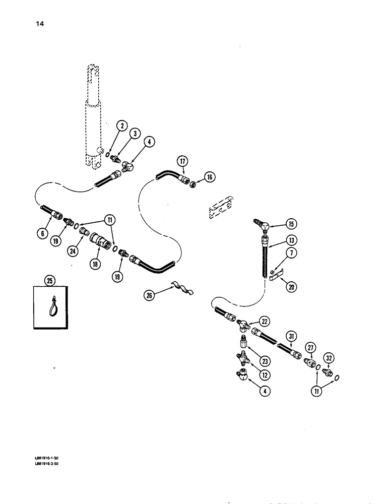 Схема запчастей Case IH 5100 - (014) - 5100 END WHEEL GRAIN DRILL, MARKER HYDRAULICS, HYDRAULIC SELECTOR, LEFT MARKER, TANDEM 