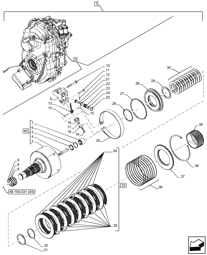 Схема запчастей Case IH OPTUM 300 CVT - (88.100.031[05]) - DIA KIT, FRONT PTO - CW, COMPONENTS (88) - ACCESSORIES