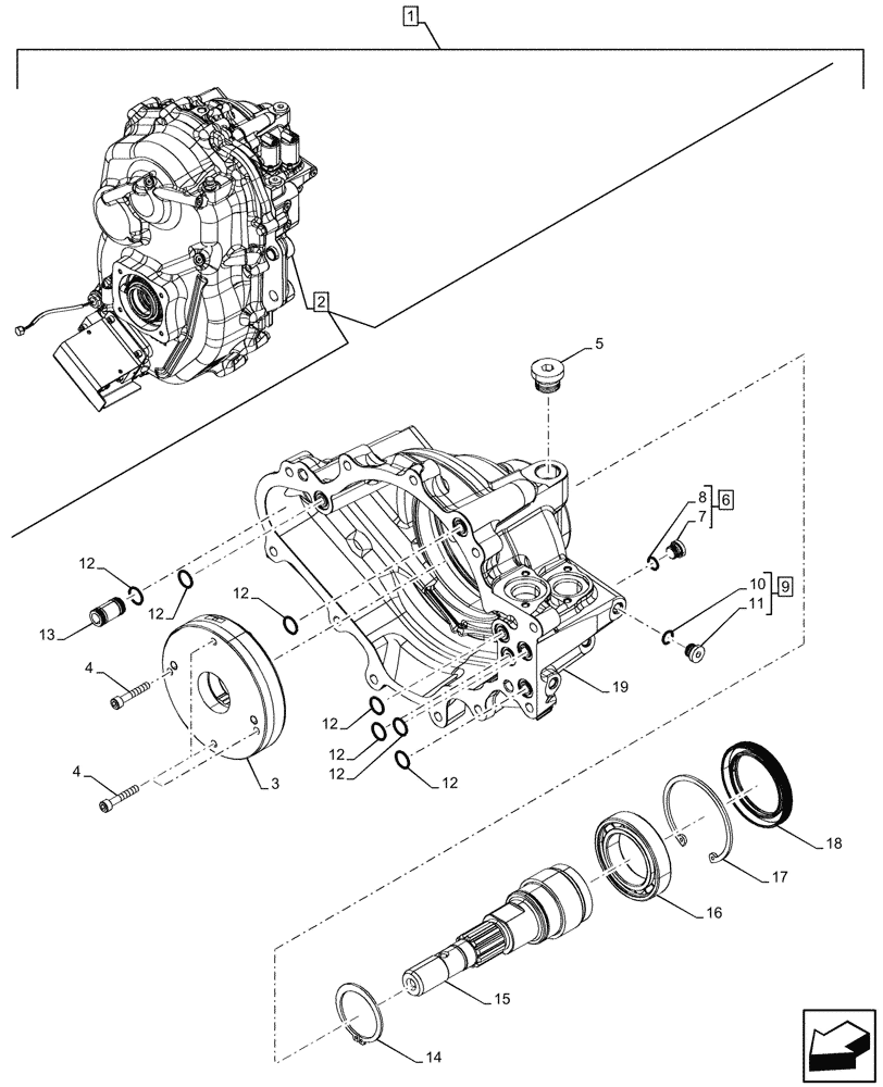 Схема запчастей Case IH OPTUM 300 CVT - (88.100.031[13]) - DIA KIT, FRONT PTO - CCW, COMPONENTS (88) - ACCESSORIES