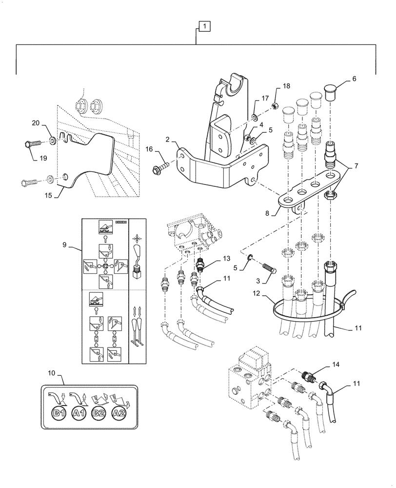 Схема запчастей Case IH L755 - (35.525.AA[32]) - VAR - 713753006 - 2 FUNCTION, SINGLE COUPLER FOR MAXXUM 115 - 150EP (35) - HYDRAULIC SYSTEMS