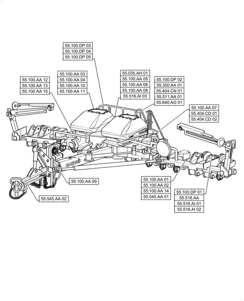 Схема запчастей Case IH 1255 - (55.000.00[01]) - SECTION INDEX - ELECTRICAL SYSTEMS (55) - ELECTRICAL SYSTEMS