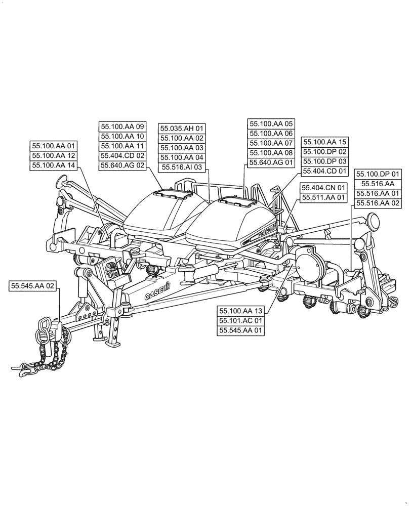 Схема запчастей Case IH 1255 - (55.000.00[01]) - SECTION INDEX - ELECTRICAL SYSTEMS (55) - ELECTRICAL SYSTEMS