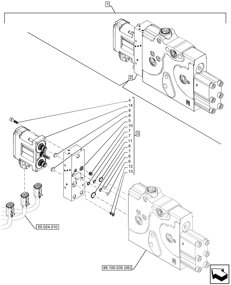 Схема запчастей Case IH OPTUM 300 CVT - (88.100.035[07]) - DIA KIT, 4/5TH REMOTE CONTROL VALVE, SOLENOID (88) - ACCESSORIES